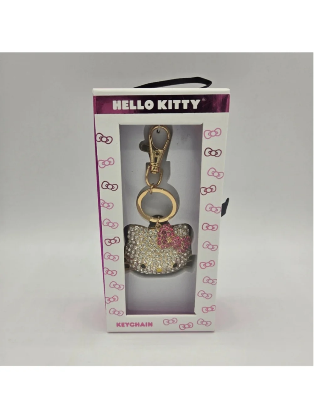 Sanrio Hello Kitty Pave Crystal Face Keychain NEW Bag Charm Rhinestone Cute
